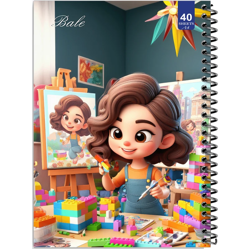 دفتر نقاشی 40 برگ انتشارات بله طرح دخترانه کد A4-K778
