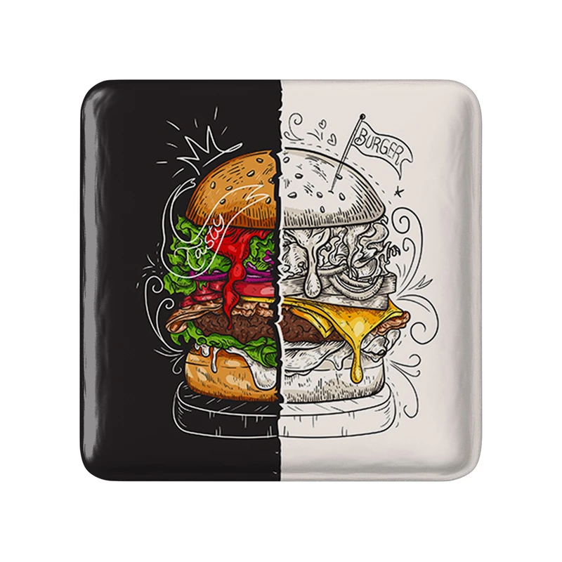 پیکسل خندالو طرح فست فود مدل مربعی کد 31058