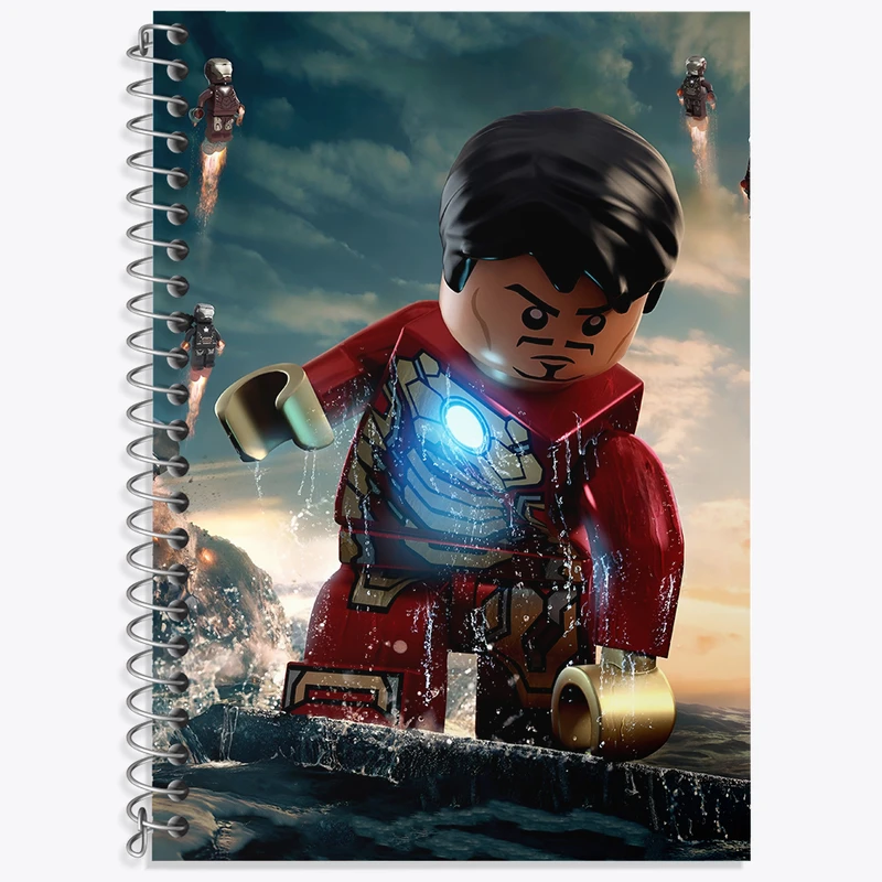 دفتر زبان 50 برگ خندالو مدل سه خط طرح مرد آهنی مارول (Marvel) کد N2919