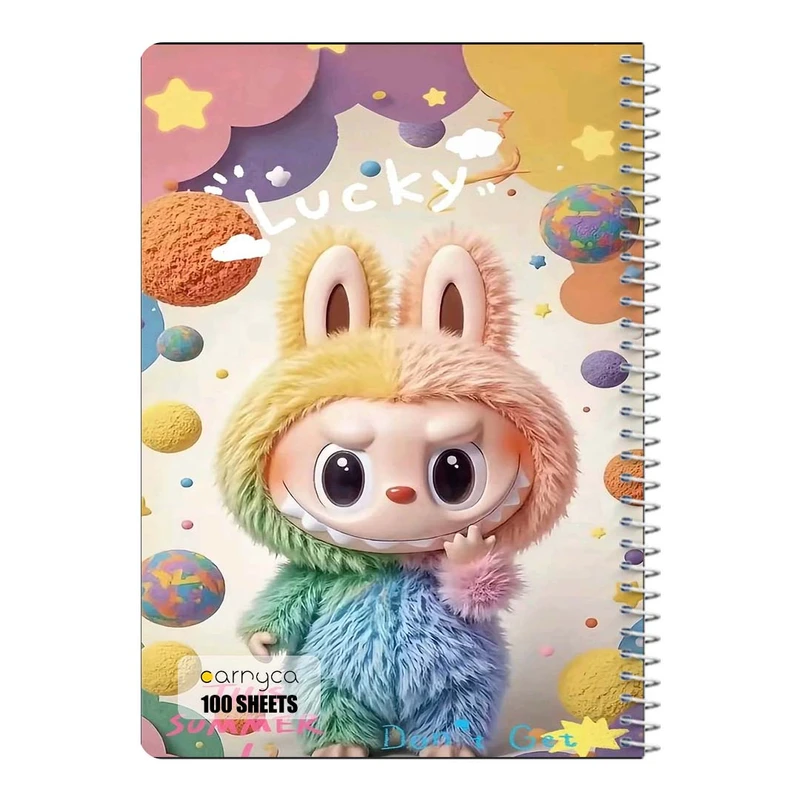دفتر مشق 100 برگ سیمی کارنیکا طرح لابوبو Labubu کد 31149