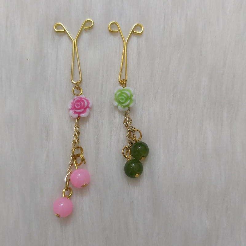 گیره روسری مدل یو آویز طرح گل کد flo114 بسته 2 عددی