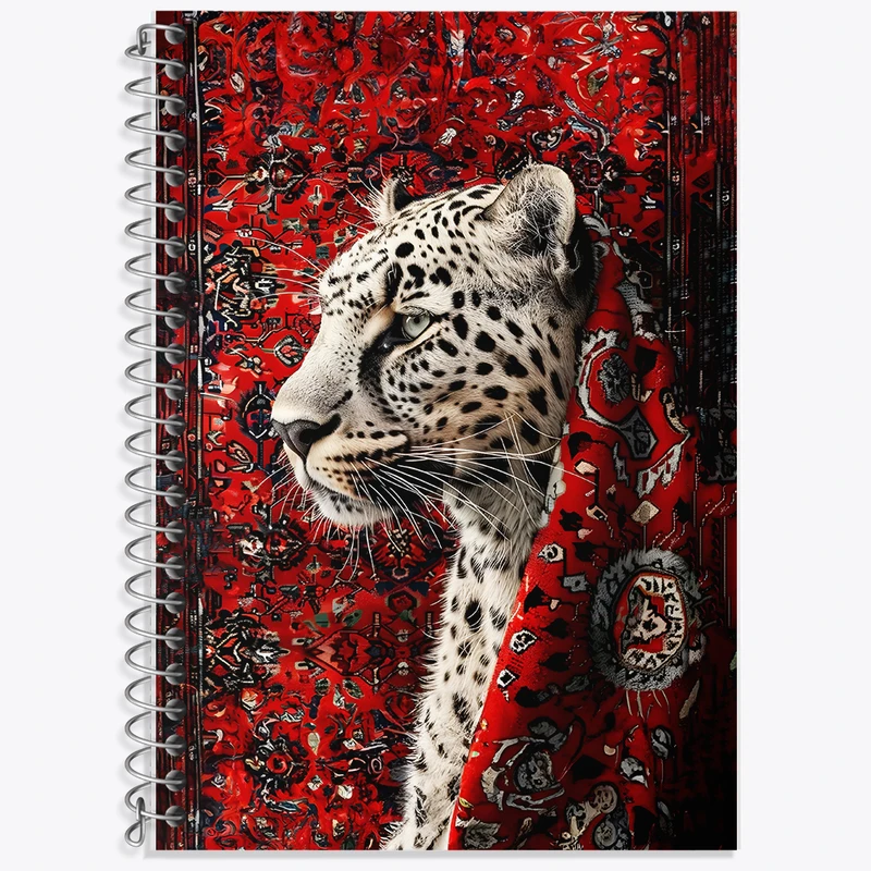 دفتر نت موسیقی 50 برگ خندالو طرح پلنگ و نقش فرش کد F5049