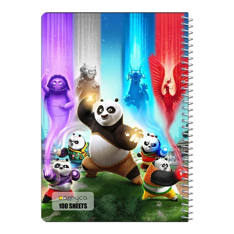 دفتر مشق 100 برگ سیمی کارنیکا طرح پاندای کونگ فوکار Kung Fu Panda کد 39982