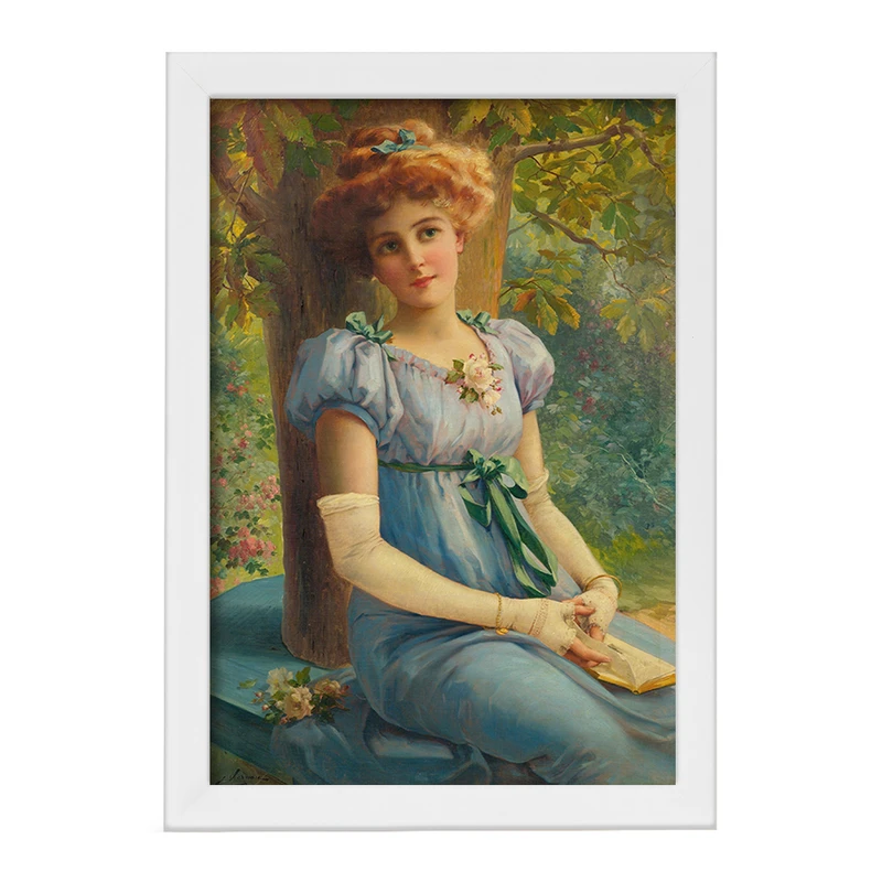 تابلو خندالو مدل نقاشی نگاهی شیرین اثر امیلی ورنون کد F12174