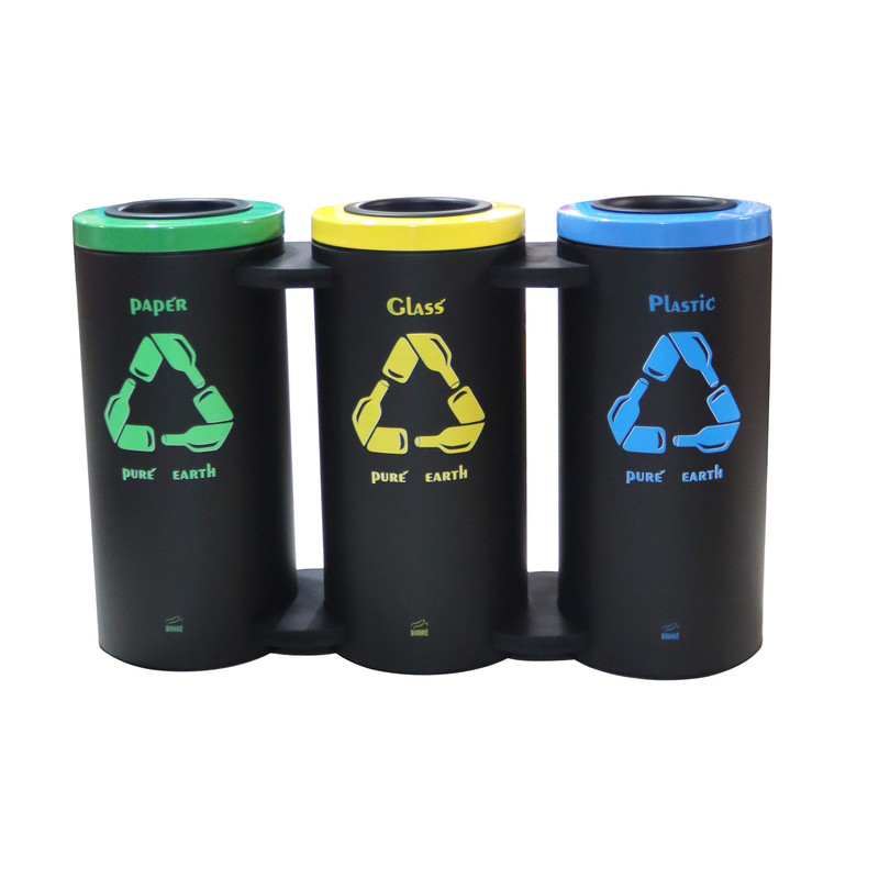 سطل زباله بهازکالا مدل YP-OSTOVANE-60CMمجموعه 3 عددی