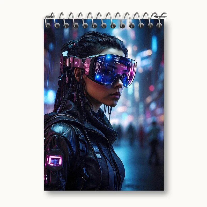 دفتر یادداشت 50 برگ خندالو مدل سایبر پانک کد N1664