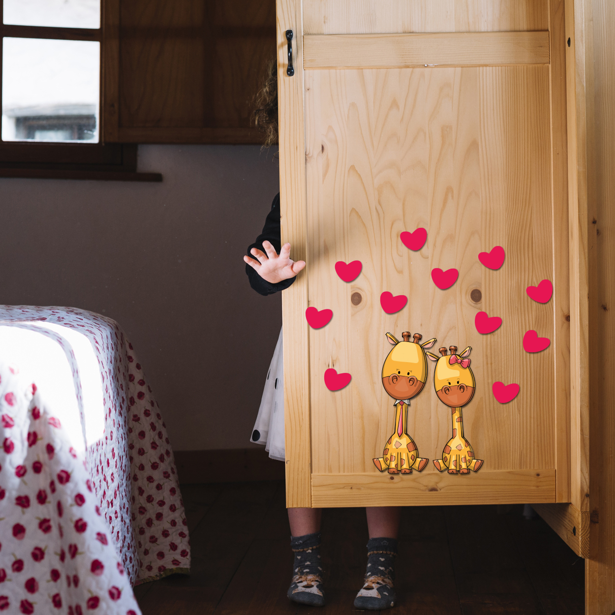 استیکر چوبی کودک باروچین مدل زرافه ها کد 6016 مجموعه 13 عددی