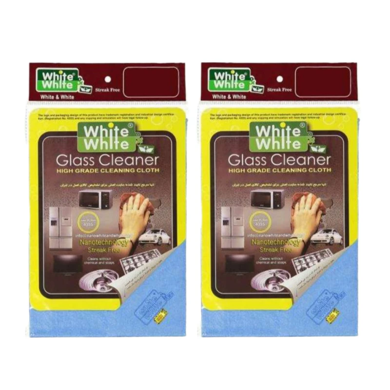 دستمال نظافت شیشه خودرو مدل gold label بسته 2 عددی