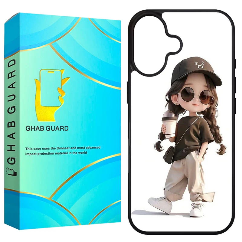 کاور قاب گارد طرح دختر مدل G16PL مناسب برای گوشی موبایل اپل iPhone 16 Plus