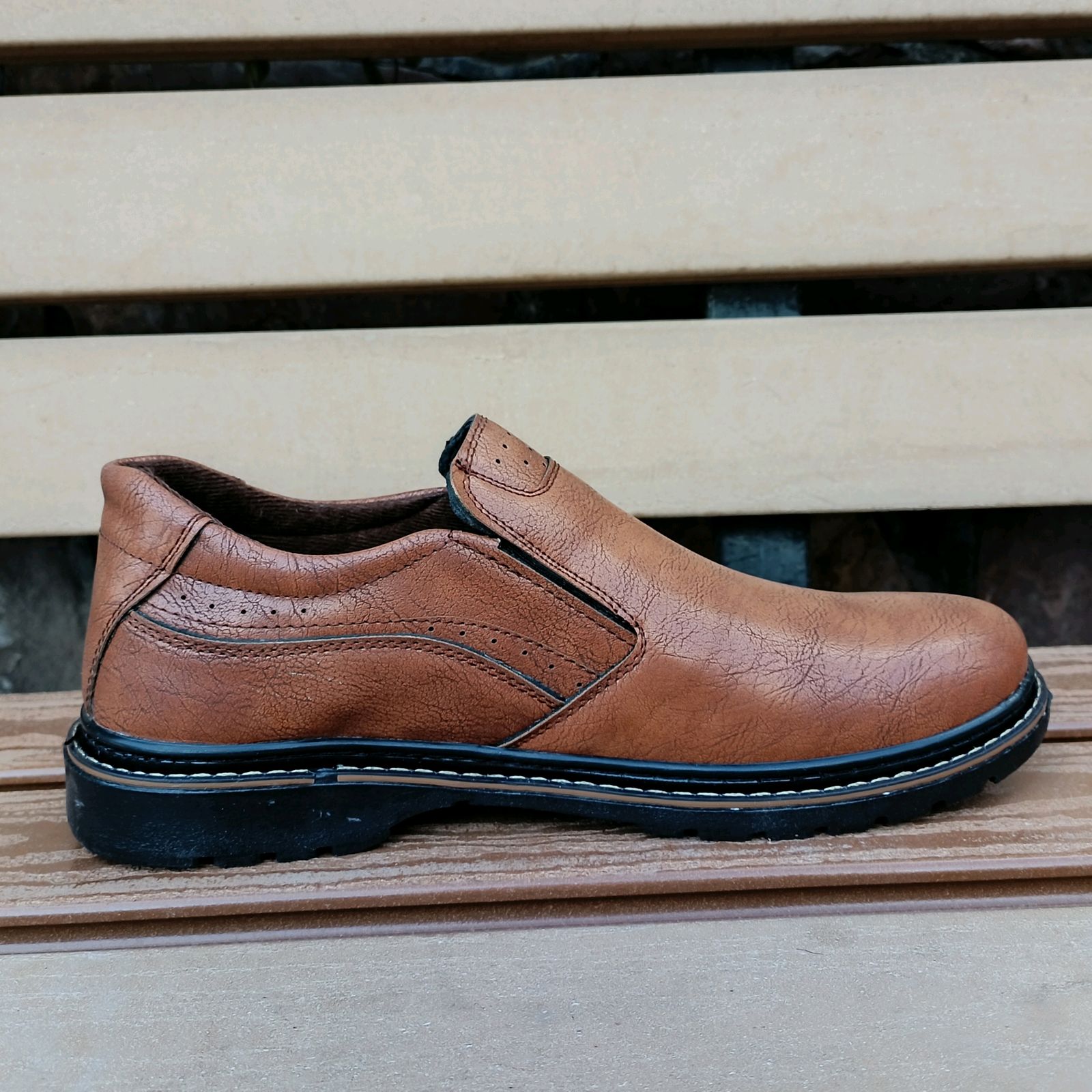 کفش مردانه مدل آرتین طبی کشی رنگ قهوه ای  -  - 11