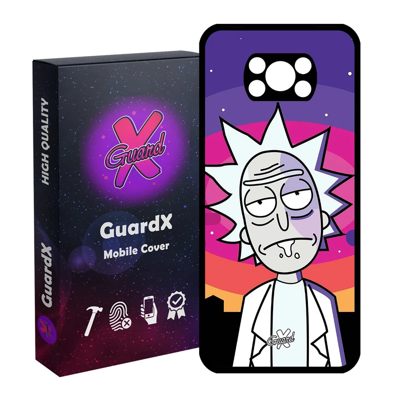 کاور گارد ایکس طرح Rick and Morty مدل Glass10099 مناسب برای گوشی موبایل شیائومی Poco X3 Pro