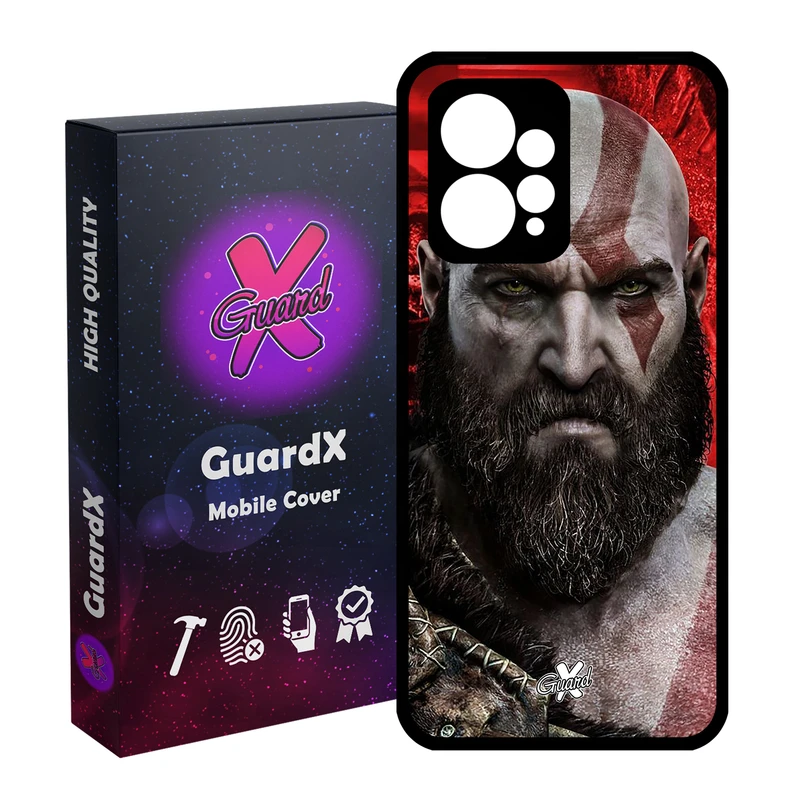 کاور گارد ایکس طرح God of War مدل Glass10035 مناسب برای گوشی موبایل شیائومی Redmi Note 12 4G