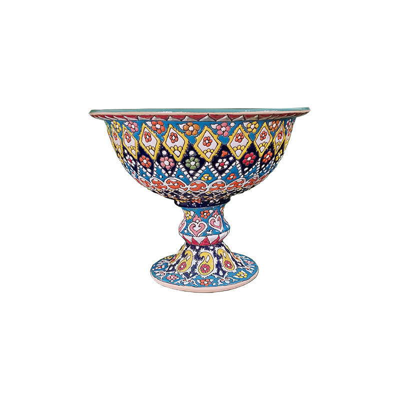 میوه خوری سفالی مدل میناکاری کد 01
