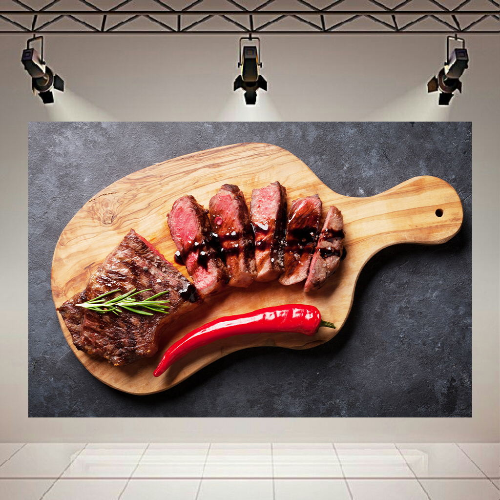 پوستر پارچه ای طرح غذا مدل استیک گوشت کد AR30584
