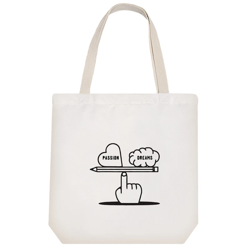 ساک خرید پارچه ای خندالو طرح علاقه و آرزو مدل توت بگ کد 7045