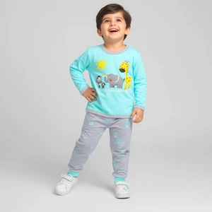 ست تی شرت و شلوار بچگانه مدل فیل و زرافه