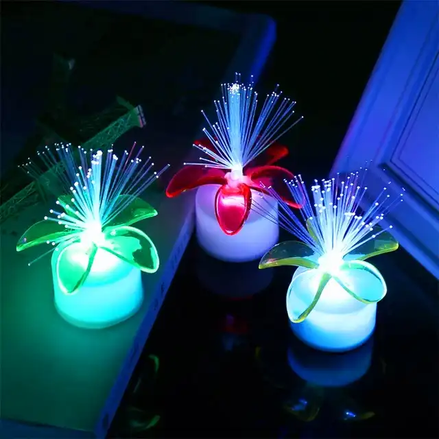 شمع ال ای دی مدل فیبرنوری چشمک زن مجموعه 2 عددی