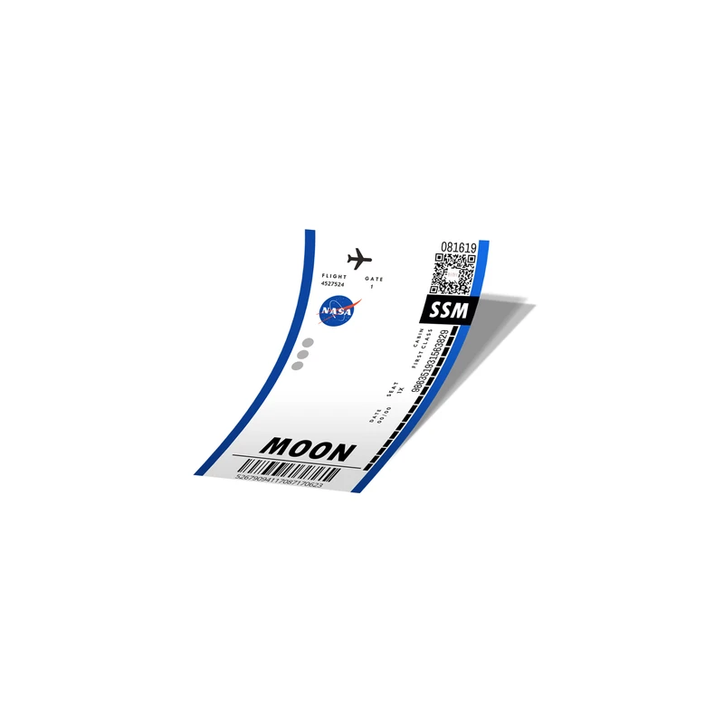 استیکر تزئینی موبایل و تبلت لولو مدل بلیط هواپیما به ماه Boarding Pass to Moonکد 799