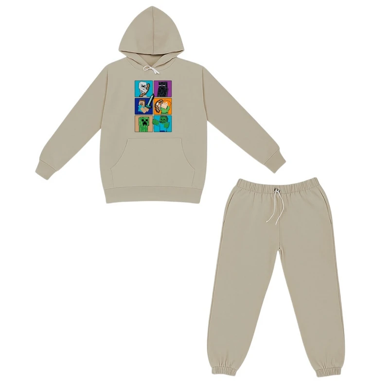 ست هودی و شلوار راحتی بچگانه مدل ماینکرفت کد 02 