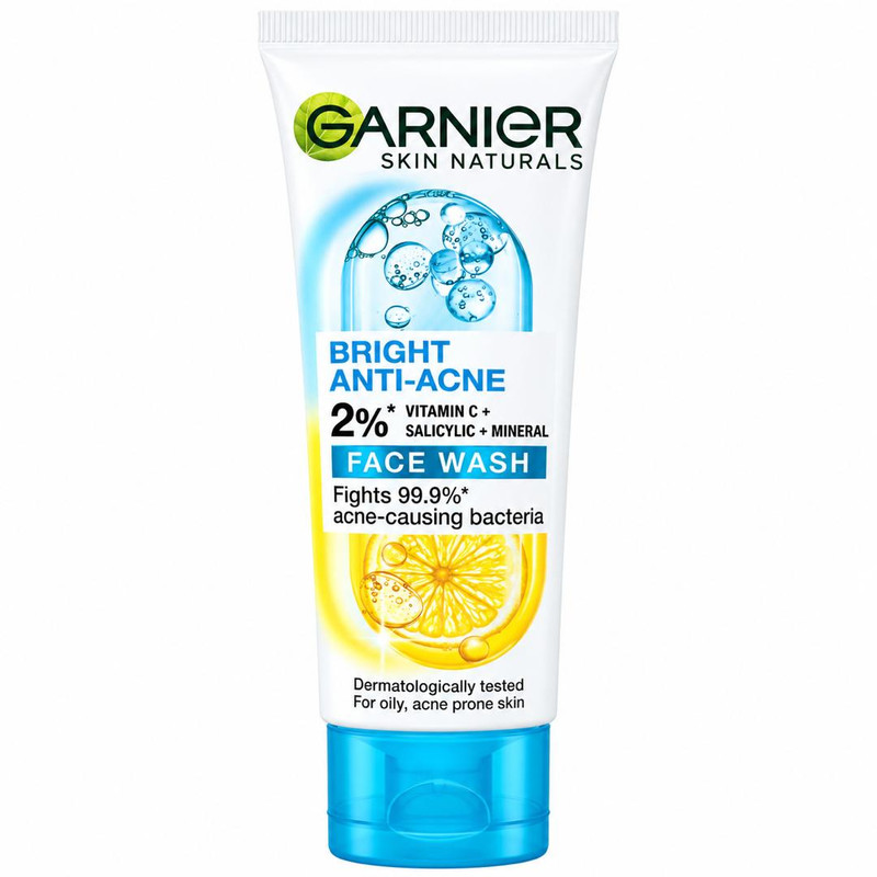 فیس واش شستشو صورت گارنیه مدل Bright Acn مناسب برای پوست چرب و معمولی حجم 100 میلی لیتر