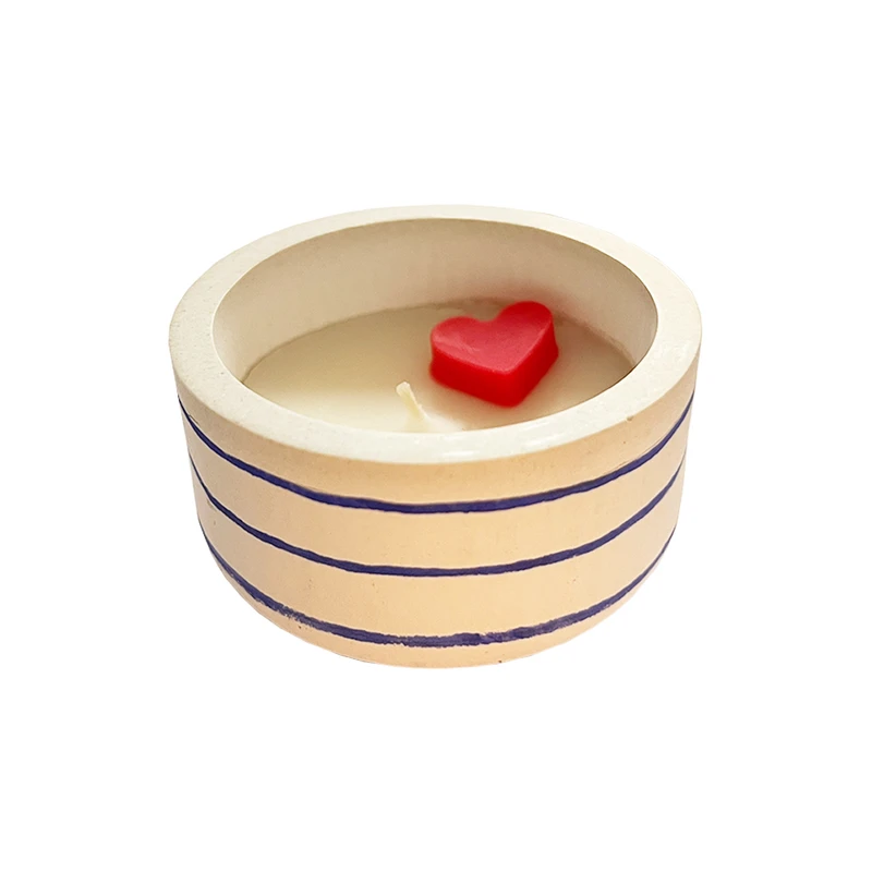 شمع دست ساز  طرح وارمری درب دار مدل رایحه دار