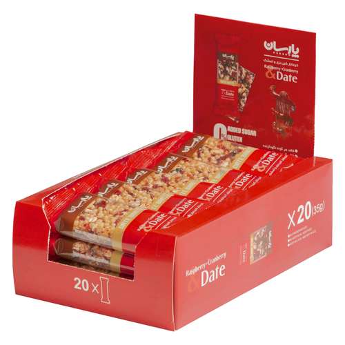 خرما بار کرن بری و تمشک پارسان - 35 گرم بسته 20 عددی 