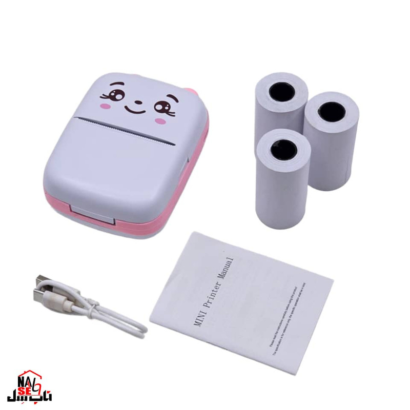 پرینتر لیبل زن ناب سل مدل پرتابل کد PIN01 به همراه سه عدد رول کاغذی