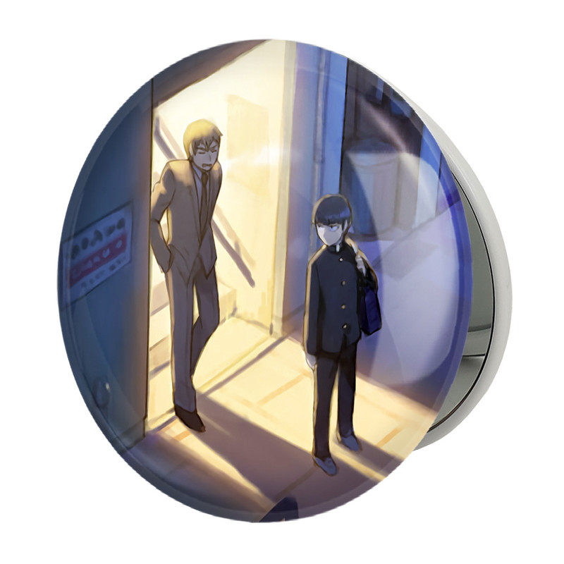 آینه جیبی خندالو طرح اراتاکا و شییکو انیمه موب سایکو Mob Psycho 100 مدل تاشو کد 24464 