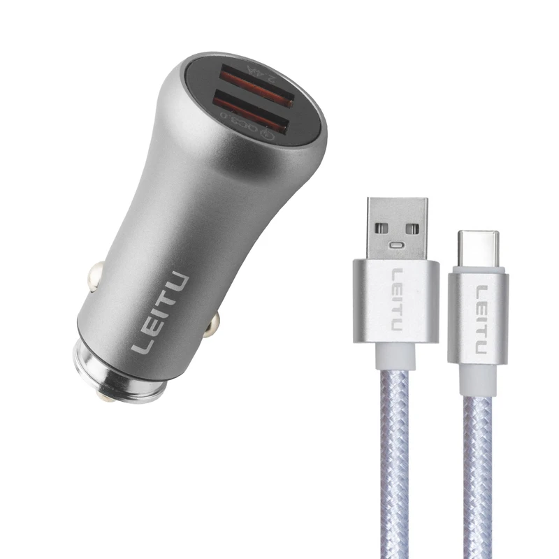 شارژر فندکی لیتو مدل LC-C6 به همراه کابل تبدیل USB-C