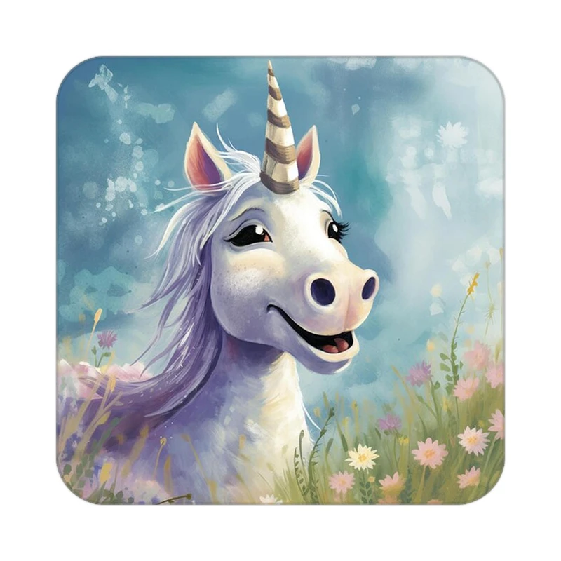 زیر لیوانی کاکتی طرح اسب تک شاخ و یونیکورن مدل mp31712