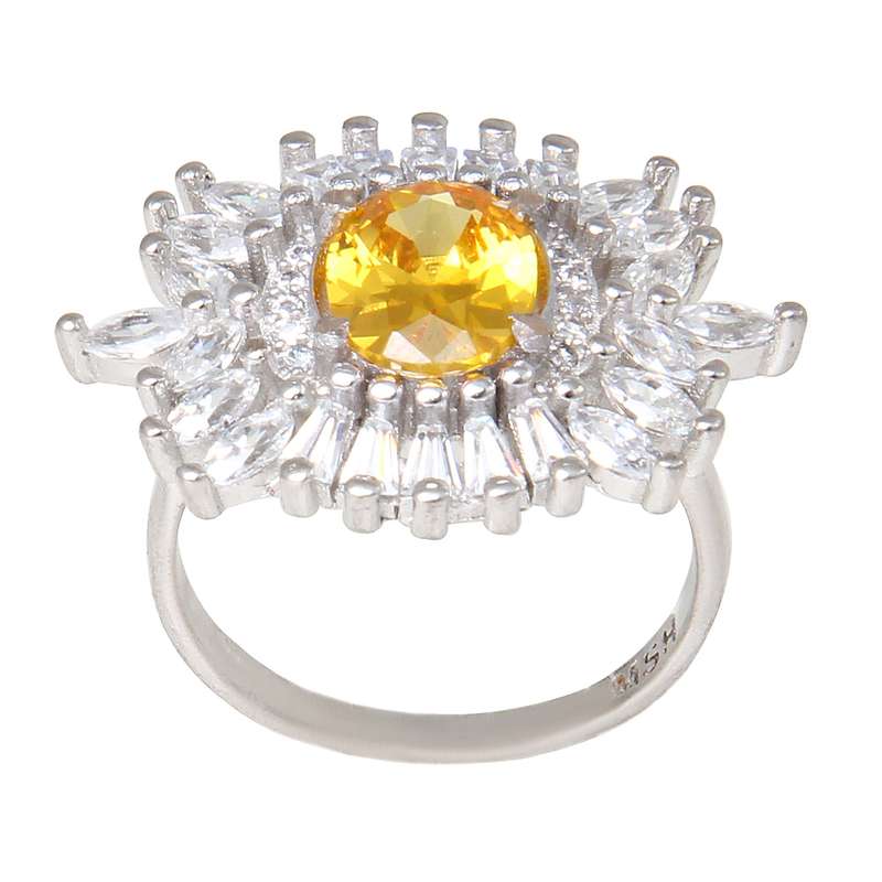 انگشتر نقره زنانه مدل سیترین کد AWR_809