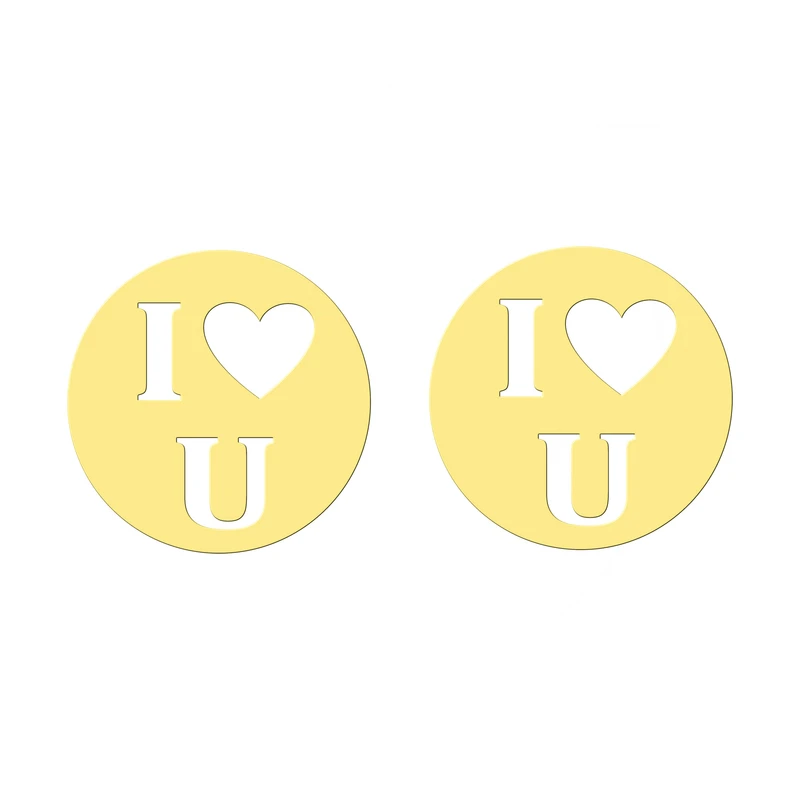 گوشواره طلا 18 عیار زنانه کرابو طرح I LOVE U مدل Kr5136
