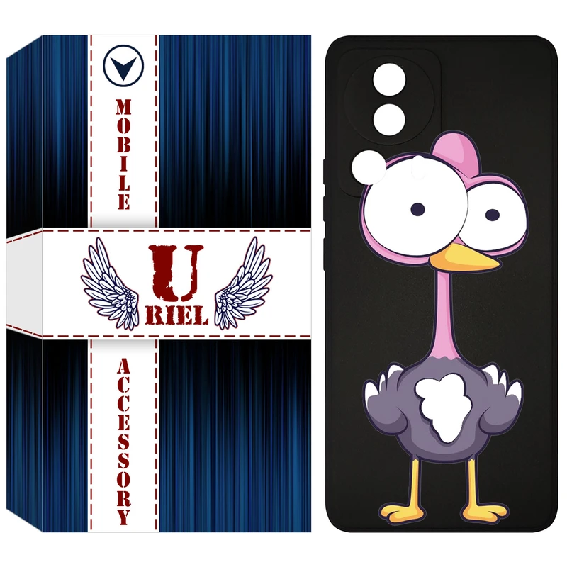 کاور یوریل قاب مدل KSH کد 43 طرح شترمرغ مناسب برای گوشی موبایل شیائومی 13 Lite