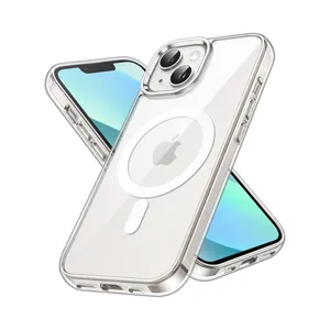 Mag safe transparent model cover suitable for Apple iPhone 14 mobile phone