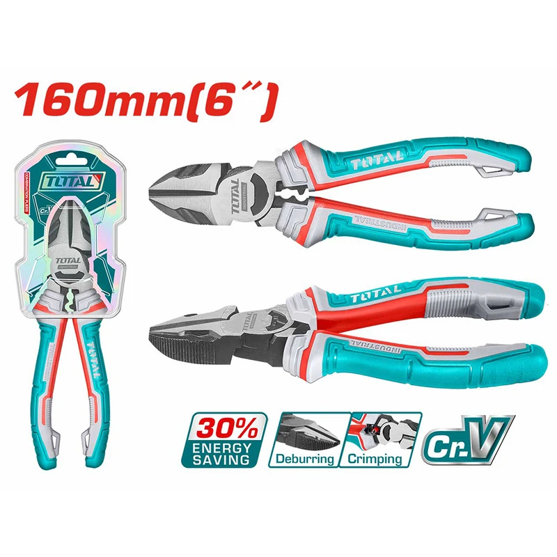 عکس شماره 3 : انبر سیم چین و پرس سرسیم وایرشو فوق صنعتی توتال کد tht230606s سایز 6 اینچ