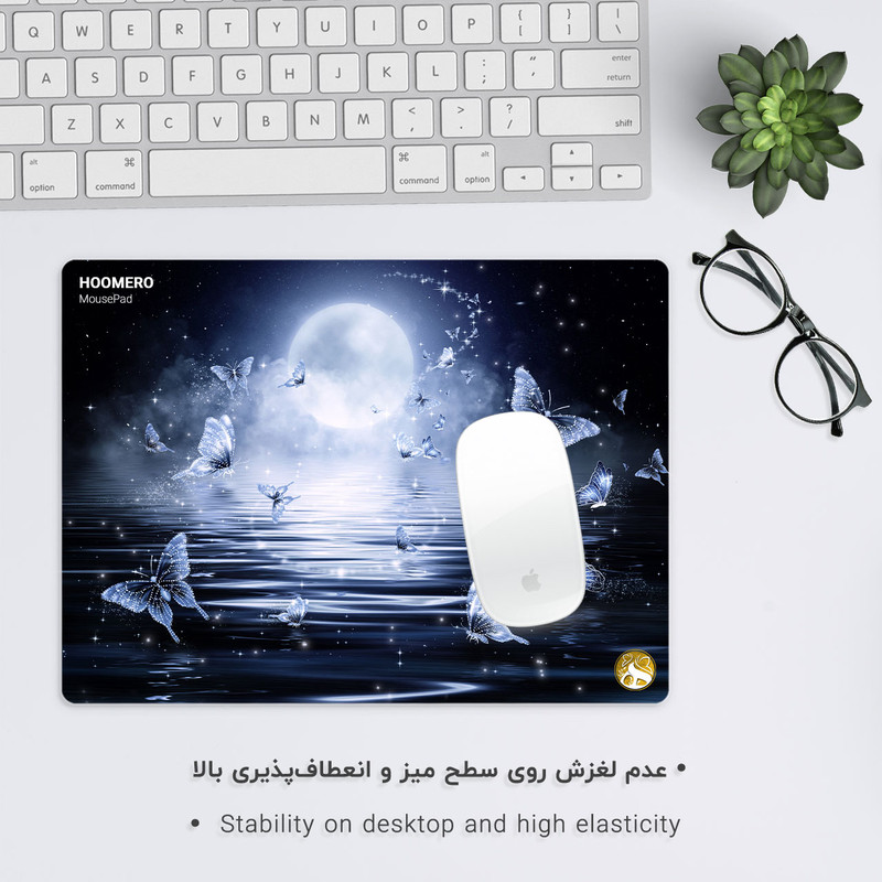 ماوس پد هومرو مدل ماوس پد هومرو طرح ماه و پروانه مدل A1199