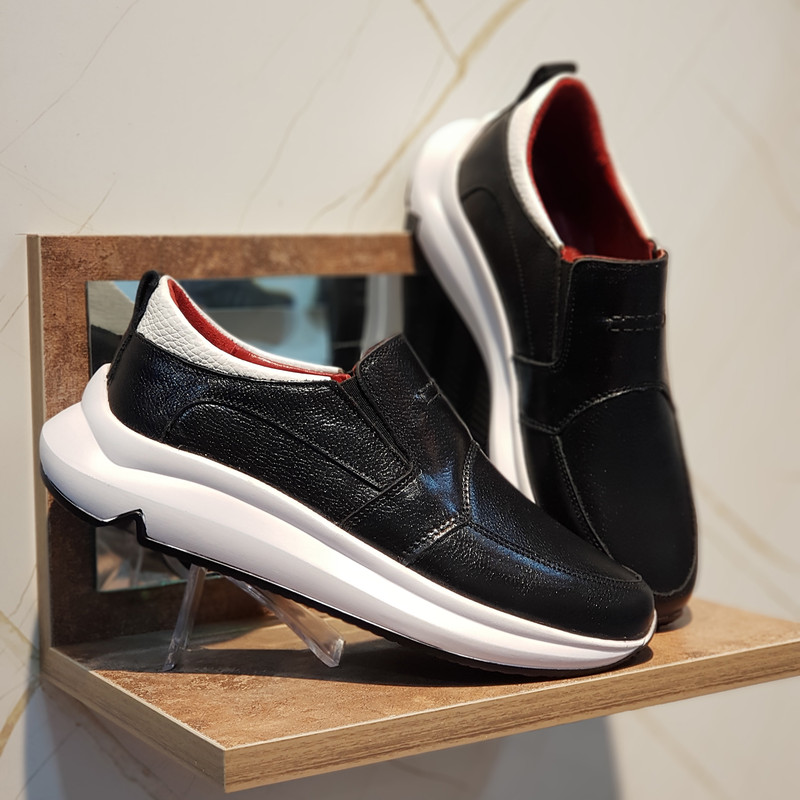 کفش روزمره زنانه مدل چرم طبیعی کد 00156t.k رنگ مشکی