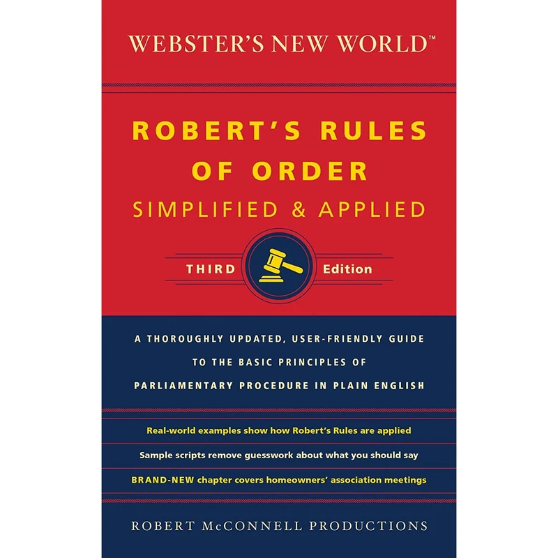 کتاب Webster,s New World Robert,s Rules Of Order Simplified And Applied, Third Ed اثر Robert McConnell Productions انتشارات Collins Reference