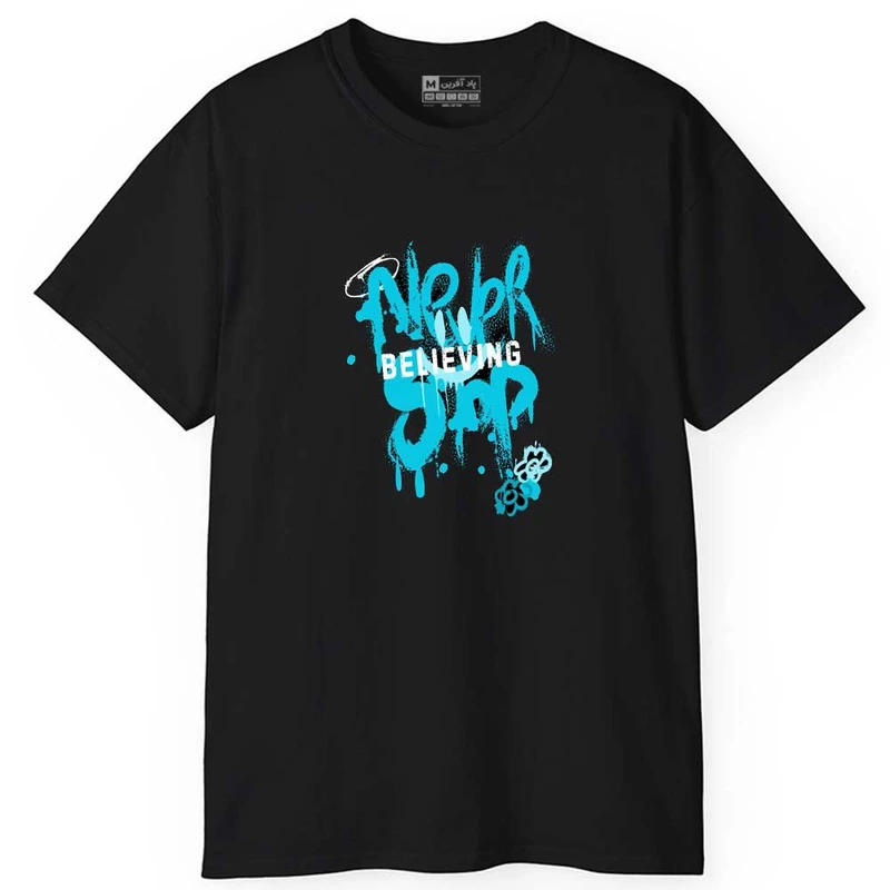 تی شرت آستین کوتاه مردانه پاد آفرین مدل اسپرت طرح دار متن دار کد 0869