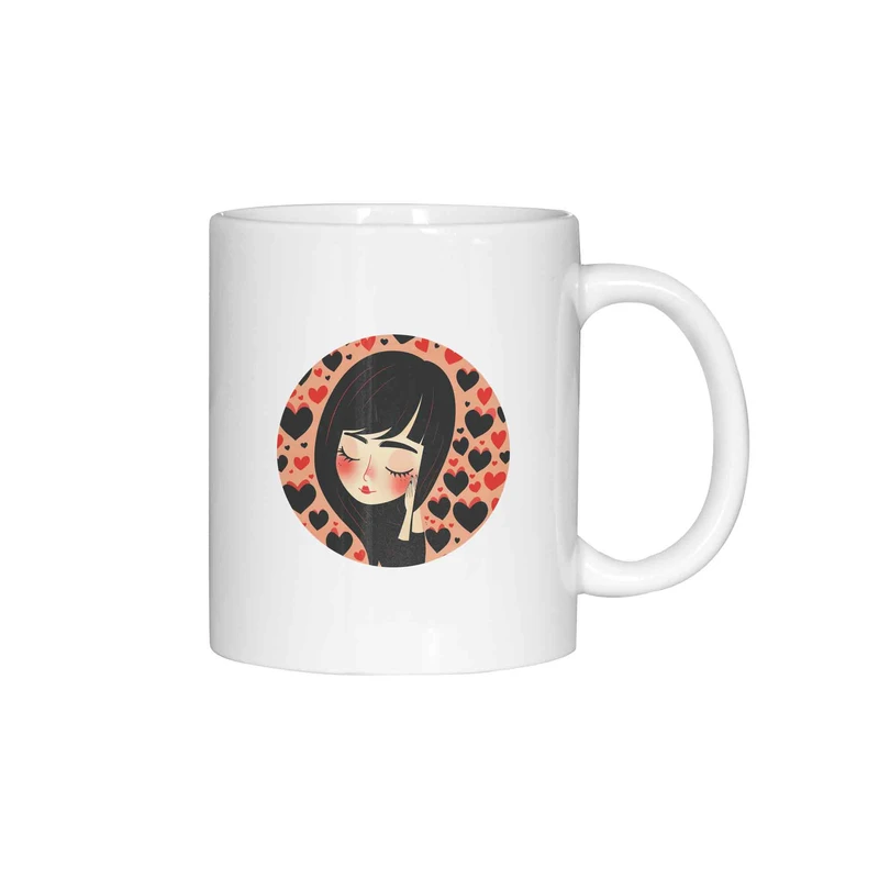 ماگ ژالینو طرح دختر قلبی کد 001