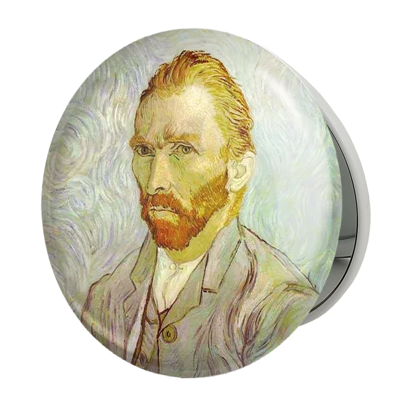 آینه جیبی خندالو طرح سلف پرتره ونگوگ مدل تاشو کد 3725 