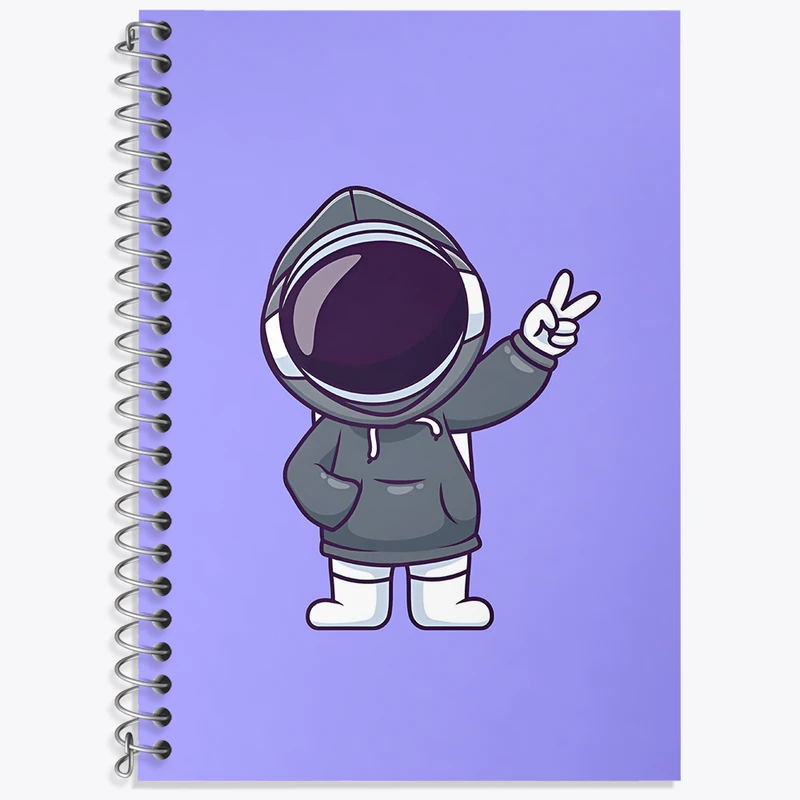 دفتر زبان 50 برگ خندالو مدل سه خط طرح فضانورد کد N3581