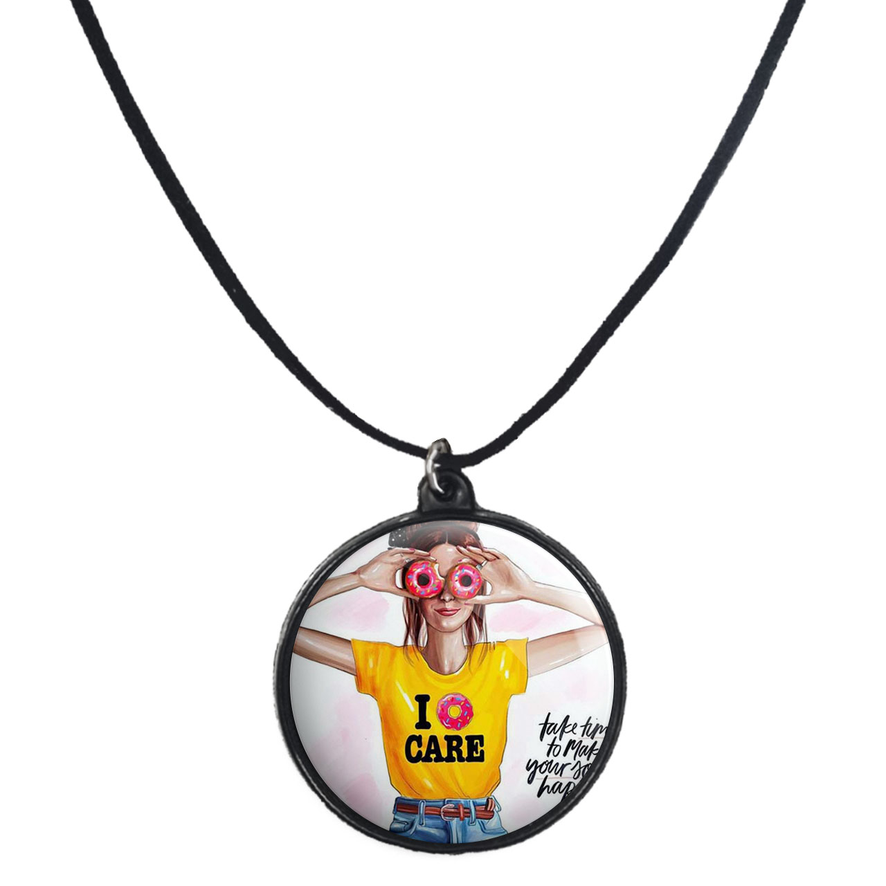 گردنبند پرمانه طرح دخترونه کد pmb.4648 مدل دو طرفه