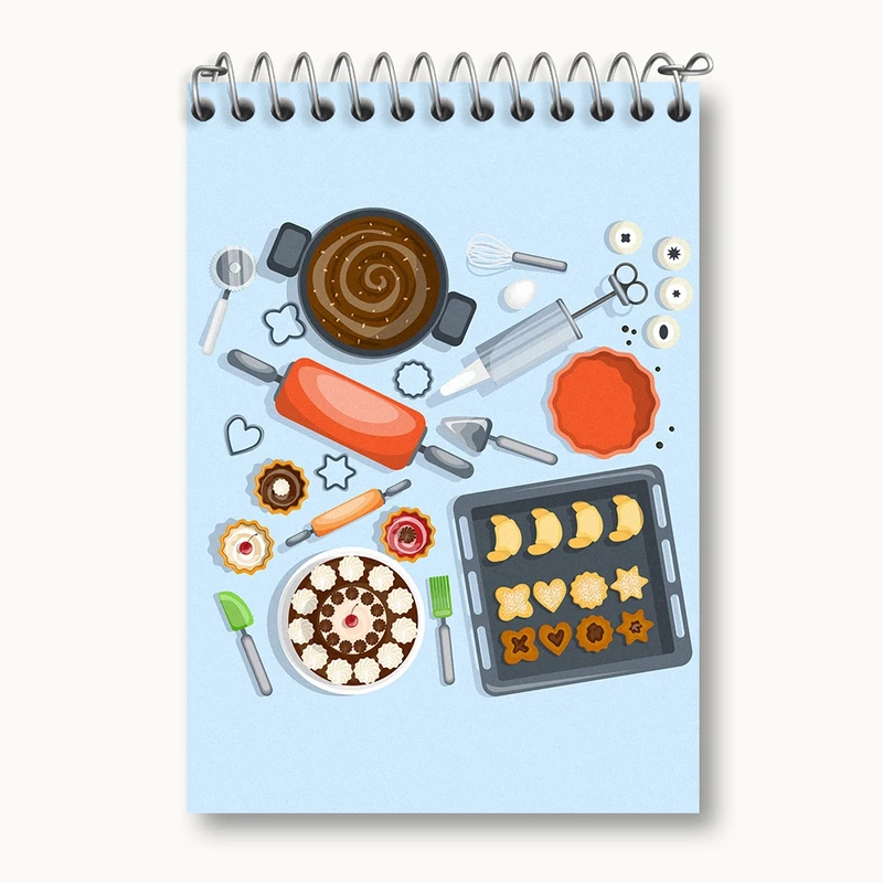 دفتر یادداشت 50 برگ خندالو مدل کیک و شیرینی پزی کد 36665