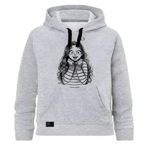 هودی دخترانه مدل CUTE کد J48 رنگ طوسی