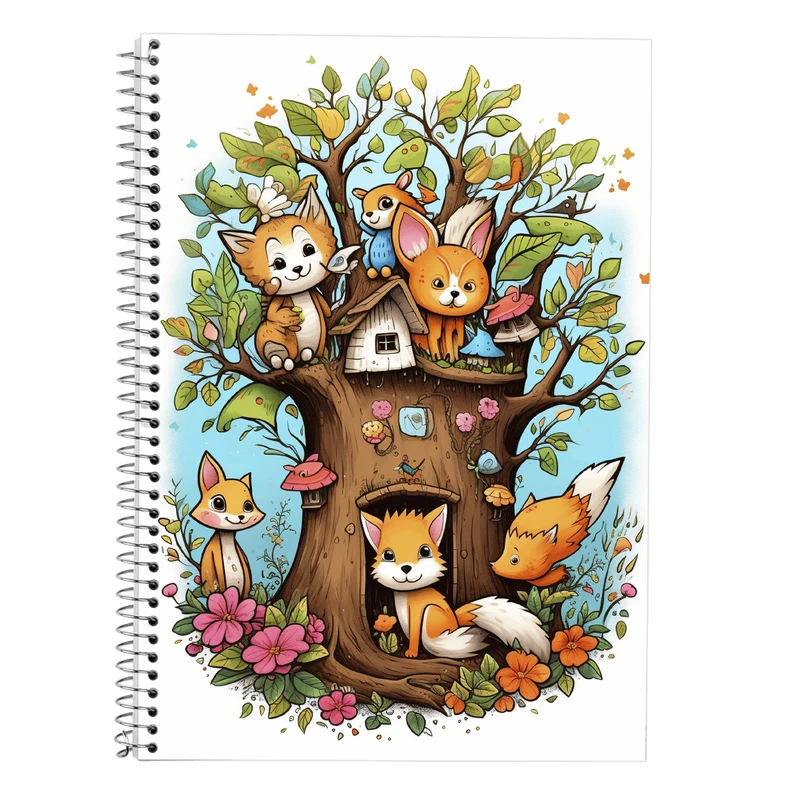 دفتر زبان 50 برگ مدوپد مدل سه خط طرح Ghibli کد DF2559