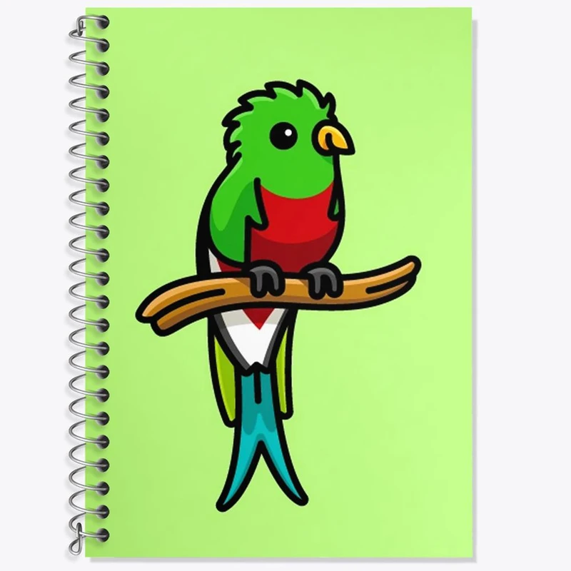 دفتر زبان 50 برگ خندالو مدل سه خط طرح حیوانات بامزه طوطی کد 28214