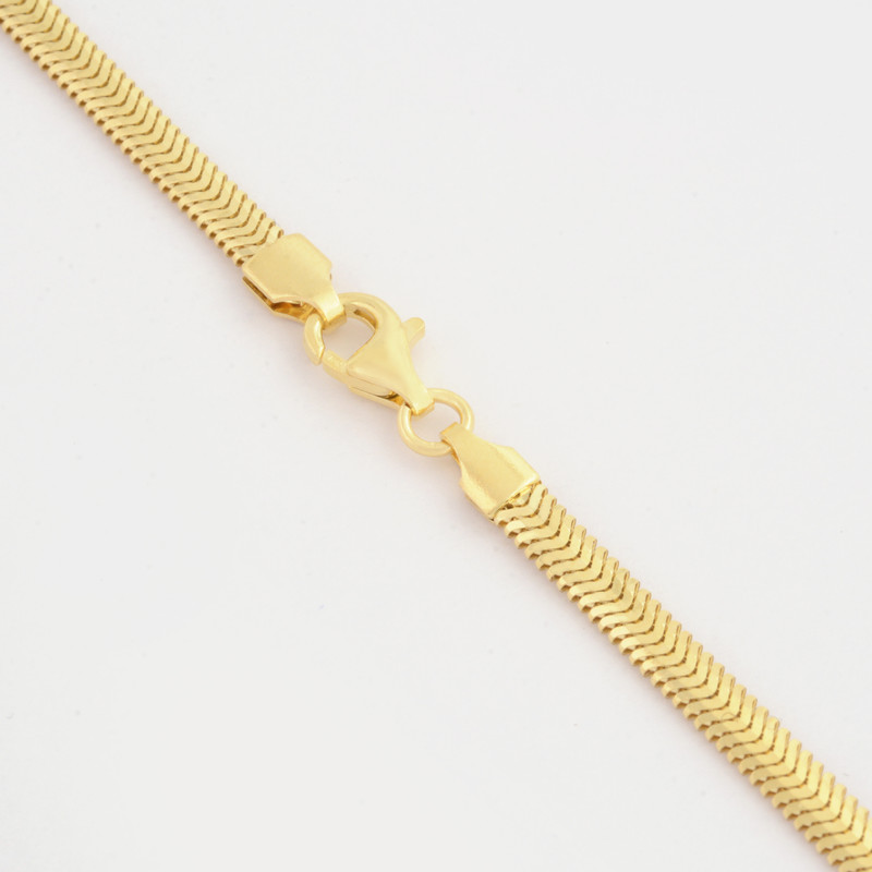 زنجیر طلا 18 عیار زنانه طلای مستجابی مدل هرینگبون سه بعدی کد M40