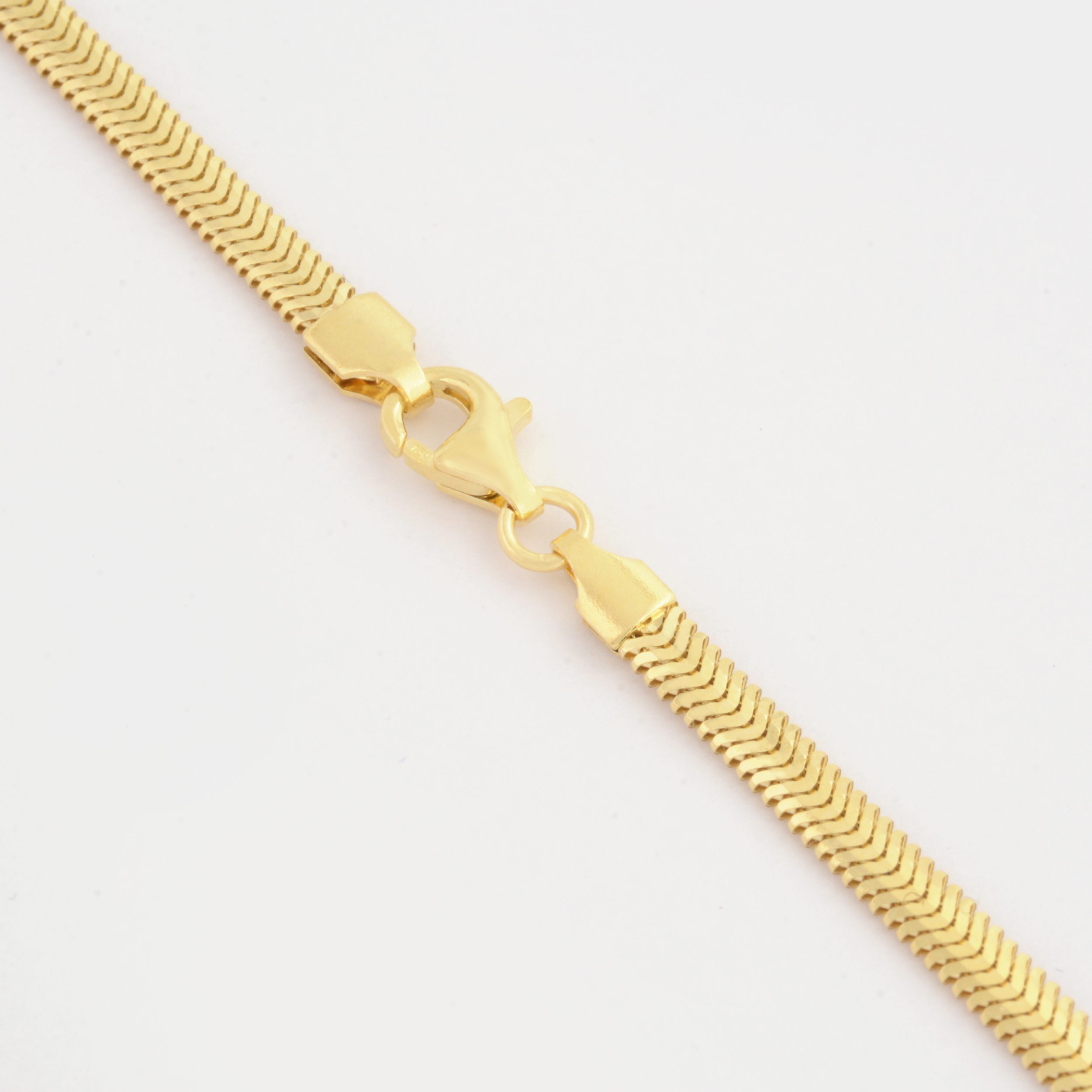 زنجیر طلا 18 عیار زنانه طلای مستجابی مدل هرینگبون سه بعدی کد M45