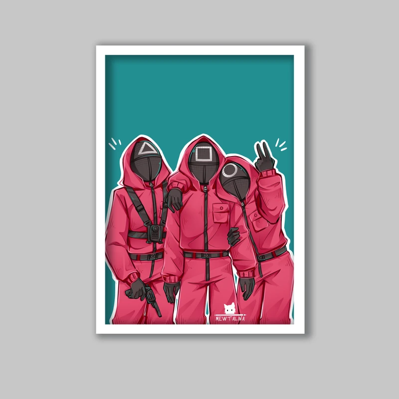 تابلو لیلیان طرح سریال بازی مرکب کد LA-G10818 فریم سفید